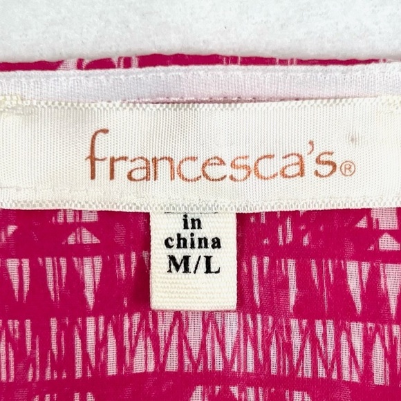 FRANCESCA’S COLLECTION Women's Aztec Sheer Racerback Fringe Swim Coverup M/L - Picture 7 of 11